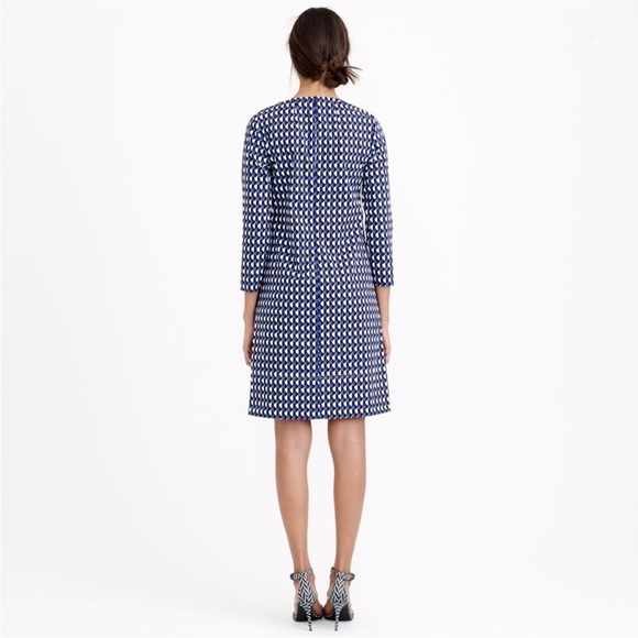 J Crew Jet Set Geo Shift Career 3/4 Sleeve Dress - Picture 2 of 10